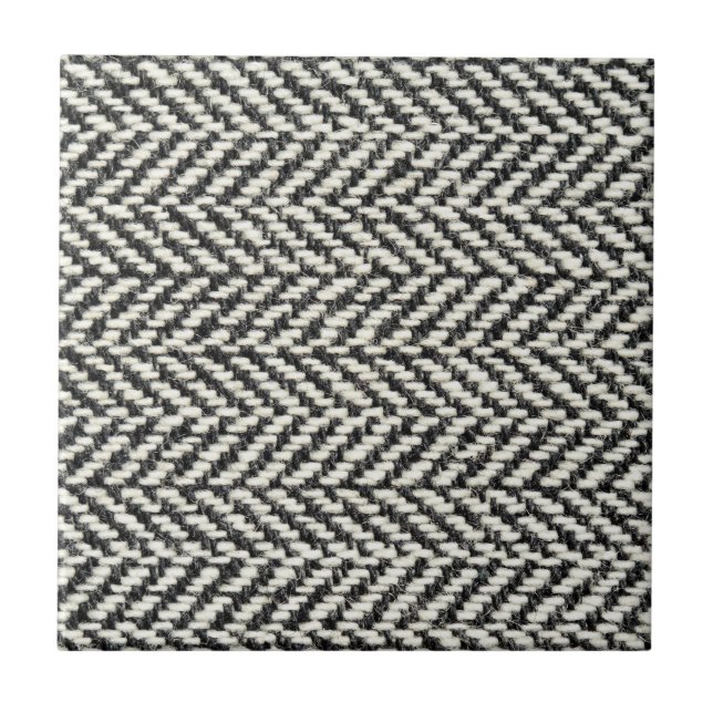 Azulejo Hueso de arenisca Tweed Rústico Knit Blanco y Negr (Frente)