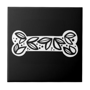 Azulejo Hueso negro y blanco para perros