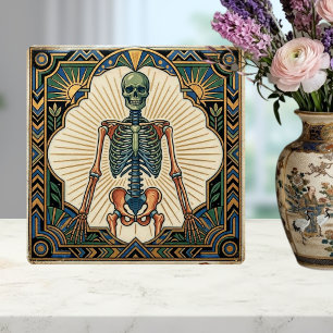 Azulejo Huesos de Esqueleto Humano Anatómico Art Déco