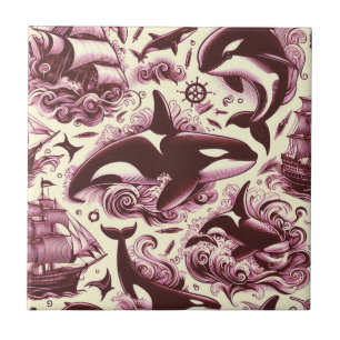 Azulejo Huevos de Orca Nautical Seamless