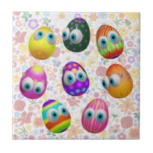Azulejo Huevos de Pascua de dibujos animados lindos y dive