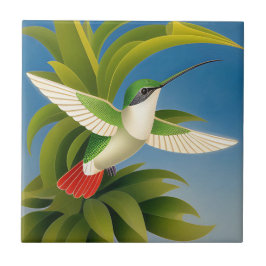 Azulejo Hummingbird Art Deco