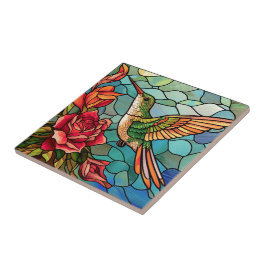 Azulejo Hummingbird Floral