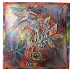 Azulejo Hummingbird Suave Pasteles Arte