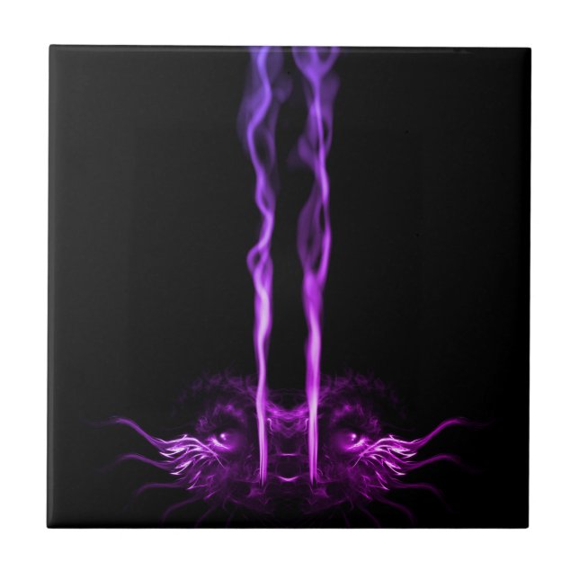 Azulejo Humo de dragón negro y morado (Frente)