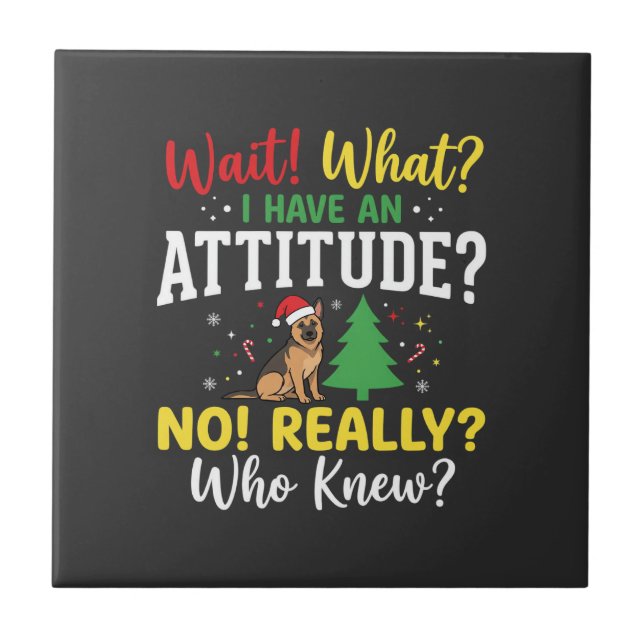 Azulejo Humor Actitud Perro Navidad (Frente)