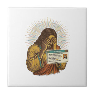 Azulejo Humor de actualización de estado de Jesús avergonz