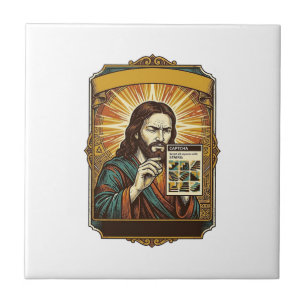 Azulejo Humor de Jesús Escaleras Borrosas Prueba Captcha S