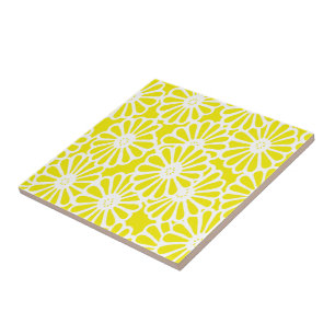 Azulejo Humores asiáticos amarillos de oro florales