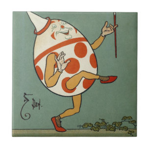 Azulejo Humpty Dumpty, rima infantil vintage de Mother Goo
