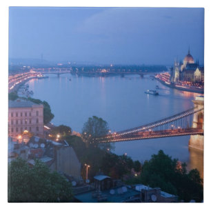 Azulejo HUNGRÍA, Budapest: Puente de Szechenyi (Cadena), 2