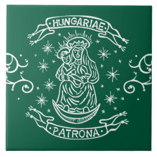 Azulejo hungría religiosa motivo medieval virgen mary jesu