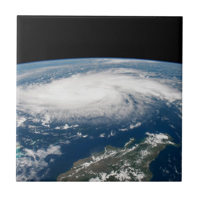 Azulejo Huracán Dorian Sobre El Océano Atlántico. (Frente)