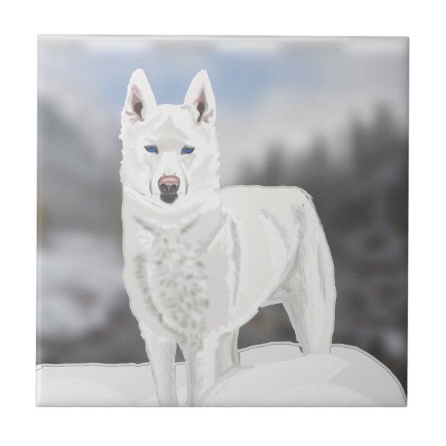 Azulejo Husky blanco (Frente)