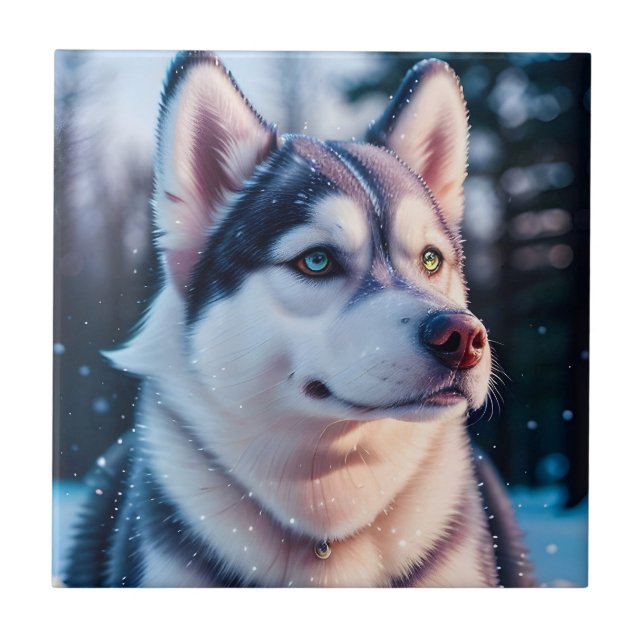 Azulejo Husky se adentra en el invierno (Frente)