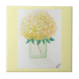 Azulejo Hydrangea amarilla