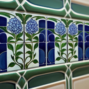 Azulejo Hydrangea Art Deco Decoración de pared floral Art