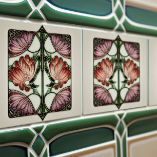 Azulejo Hydrangea Art Deco Decoración de pared floral Art