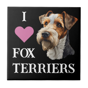 Azulejo I Love Fox Terriers (Wire Hair Fox Terrier)