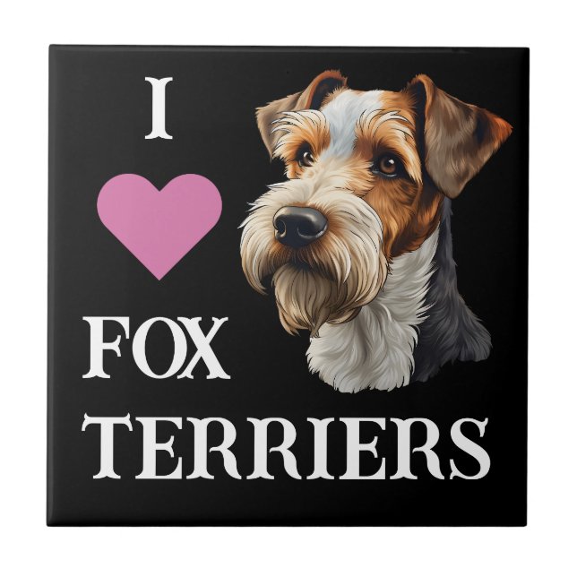 Azulejo I Love Fox Terriers (Wire Hair Fox Terrier) (Frente)