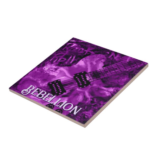 Azulejo I Love Rock 'N Roll Electric Guitar Personalized (Lado)