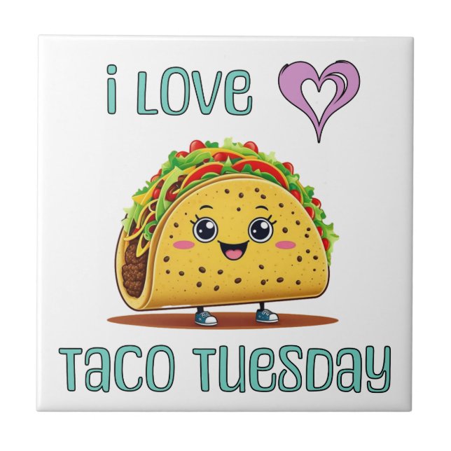 Azulejo I Love Taco Tuesday (Frente)