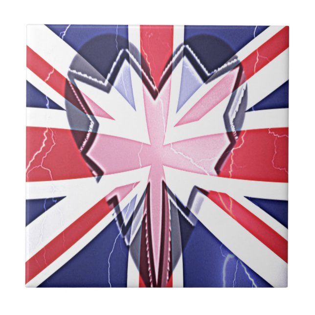 Azulejo "I love UK" Art Print (Frente)