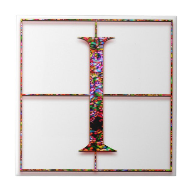 Azulejo I Trajanus Red Personalizado Monograma Tile (Frente)