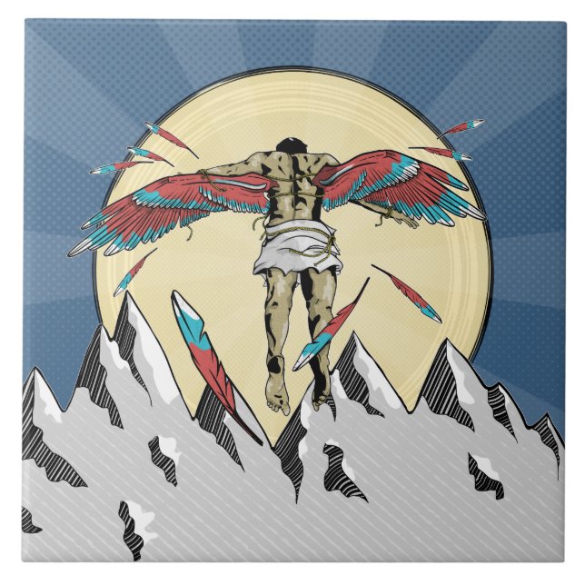Azulejo Icarus retro poster (Frente)