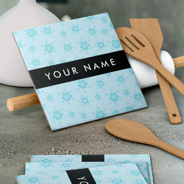 Azulejo Ice Blue Snowflakes, su nombre, Personalice