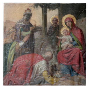 Azulejo icongrafía ortodoxa serbia en la iglesia de Valje