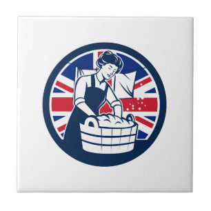 Azulejo Icono británico de la bandera de Union Jack del