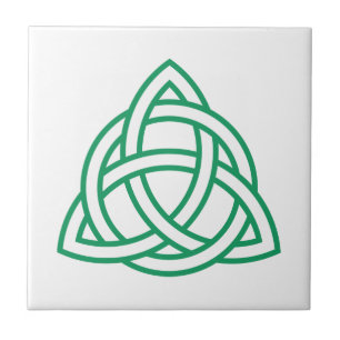 Azulejo Icono original de Triquetra Celta Knot verde