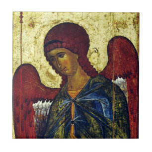 Azulejo Icono ortodoxo del santo ángel Gabriel
