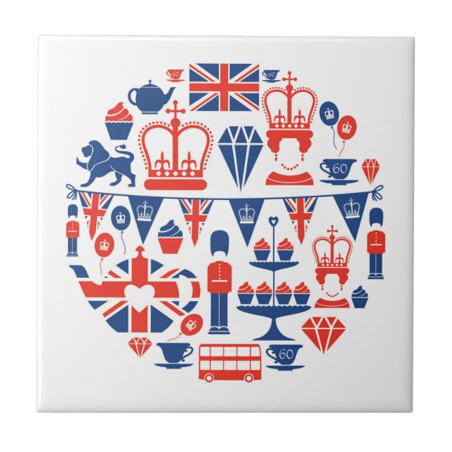 Azulejo Iconos británicos del jubileo (Frente)
