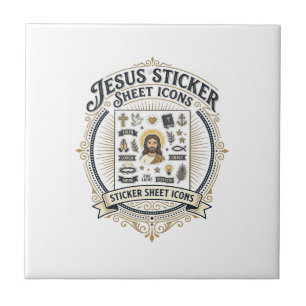 Azulejo Iconos de hoja de pegatinas de Jesús Hoja de pegat