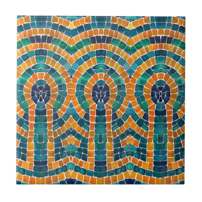 Azulejo ICONOS DE ORO MOSAIC 4.25x4.25 Tejido cerámico (Frente)