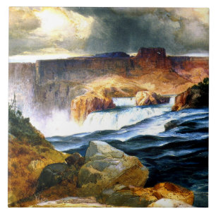 Azulejo Idaho, cataratas de Shoshone, río Snake
