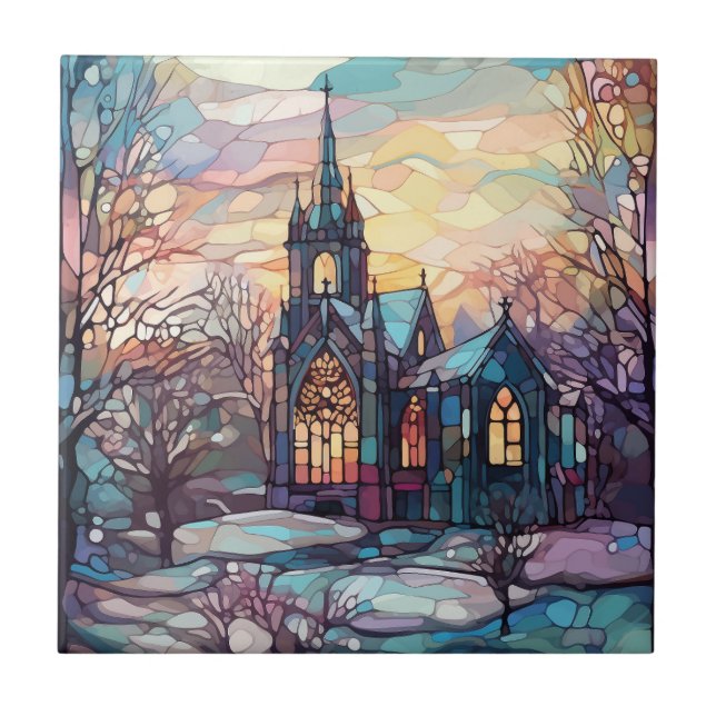 Azulejo Iglesia de vidrio templado (Frente)