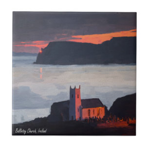 Azulejo Iglesia del Baloncesto, Irlanda al atardecer