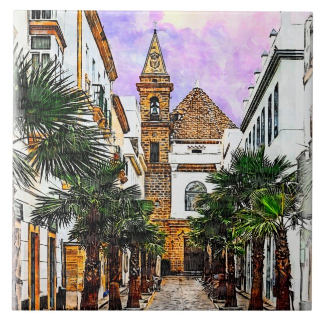 Azulejo Iglesia Nuestra Senora de la Palma. Cádiz, España (Frente)