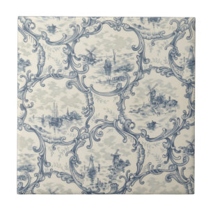 Azulejo Iglesia y barcos, molino de viento y barcos, inspi