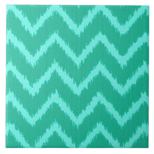 Azulejo Ikat Chevrons - Turquesa y agua