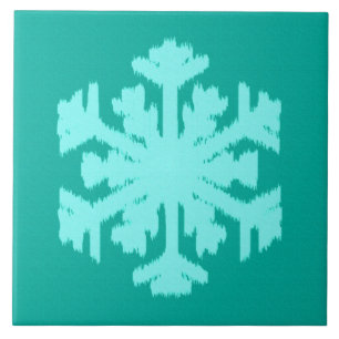 Azulejo Ikat Snowflake - Turquesa y agua