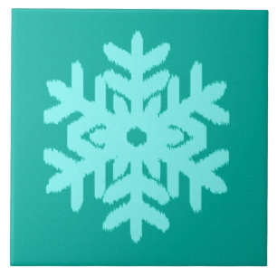 Azulejo Ikat Snowflake - Turquesa y agua