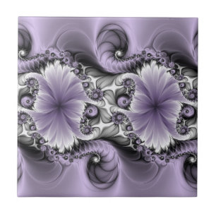 Azulejo Ilusión de Lila Arte Floral Abstracto Fantasía Fra
