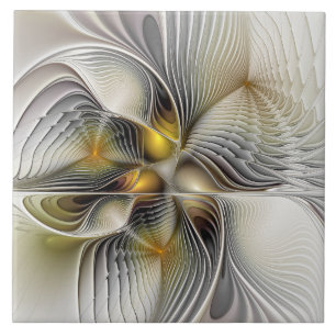 Azulejo Ilusión óptica abstracta fractal 3D con profundida