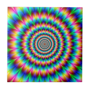 Azulejo Ilusión óptica espiral del arco iris