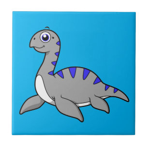 Azulejo Ilustracion Agradable De Un Monstruo De Loch Ness.