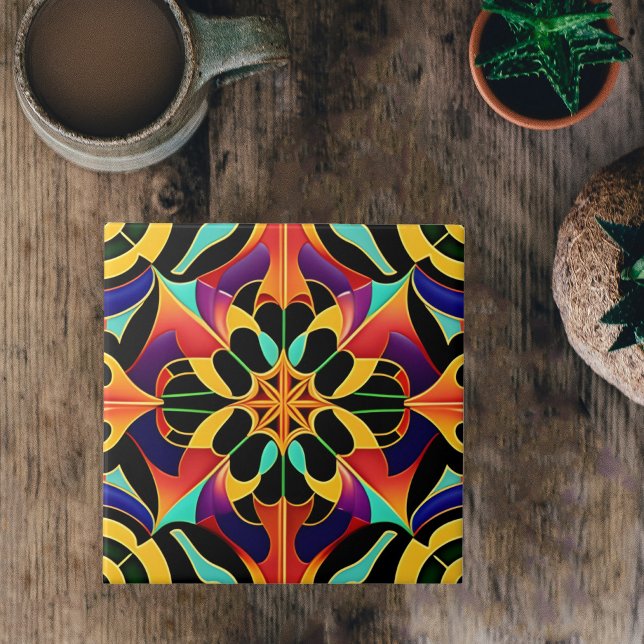 Azulejo Ilustracion Art Deco retro colorido (Subido por el creador)